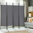 thumbnail image 6 of WYDK Room Dividers and Folding Privacy Screens, 4 Panel 68 Inch Tall Portable Steel Frame & Fabric Surface Room Seperating Wall Divider, Room Partitions and Freestanding for Home Office, Grey, 6 of 8