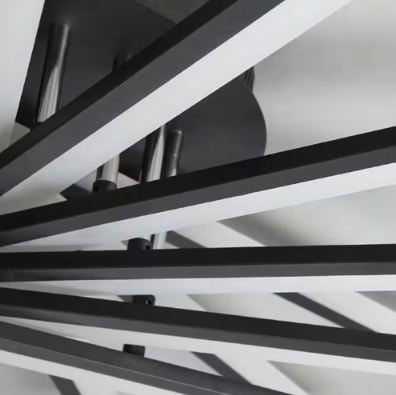 Open Box Oukaning 47 in. 9-Light Black Integrated LED Modern Creative Flush Mount Ceiling Lamp