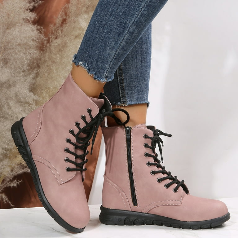 Flat heel best sale work boots