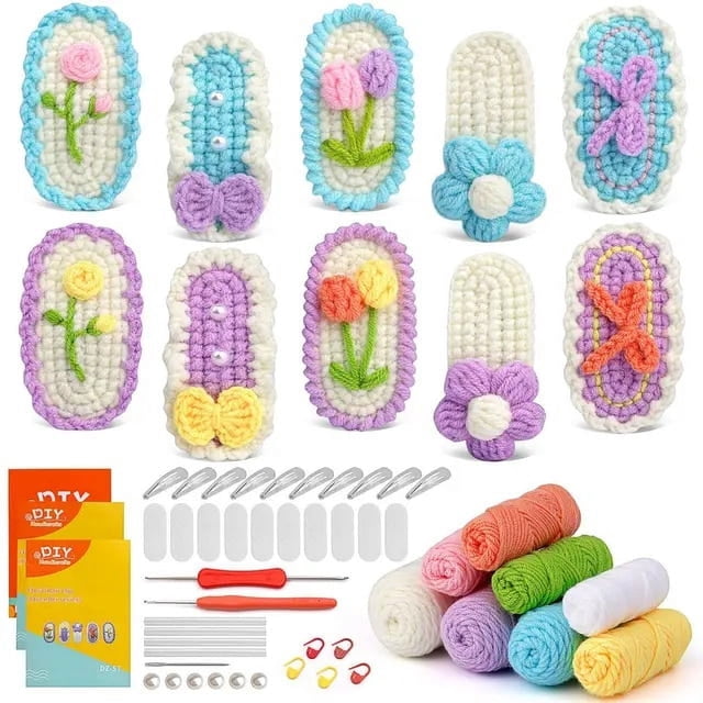 DIY Hairpin Non-Finished Material Package Knitting Tool Knitting Crochet Hook for Beginners with Step-By-Step Instructions Craft