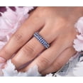 thumbnail image 3 of Tanzanite Triple Row Wedding band Half Eternity Engagement Ring Anniversary Gift For Special One, 3 of 4