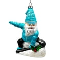 thumbnail image 7 of Snowboarding Gnome Glass Christmas Ornament, Winter Blue Aspen Tree Decor, 7 of 7