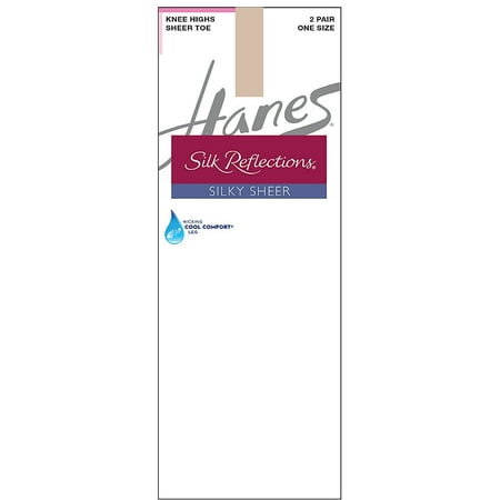 - Silk Reflections Womens 2-Pack Knee High Sandalfoot
