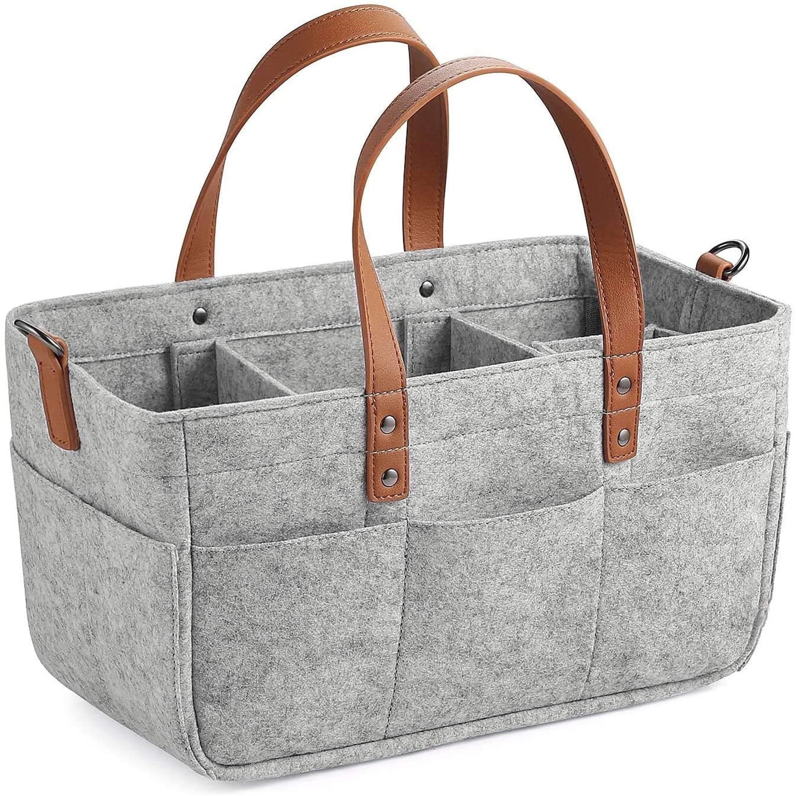 Large Capacity Felt Diaper Caddy Organizer, Kids Toy Storage Bag, Multi-Use Nursery Storage Tote Bag-Perfect For Changing Tables, Car Travel, Baby Care Trouble Free Option For New Moms