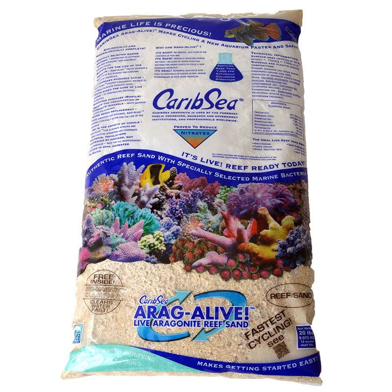 Caribsea 790 AragAlive Live Aragonite Special Grade Reef Sand 20 lbs