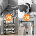 thumbnail image 4 of HioHa Shoe and Coat Rack, Hall Tree for Entryway with 4-Tier Storage Shelves,Storage Organizer with 8 Hooks for Bedroom, Hallway, Office, Black, 4 of 7