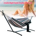 thumbnail image 2 of Portable Canvas Hammock Stripe Double Single People Hanging Hammock (C), 2 of 8
