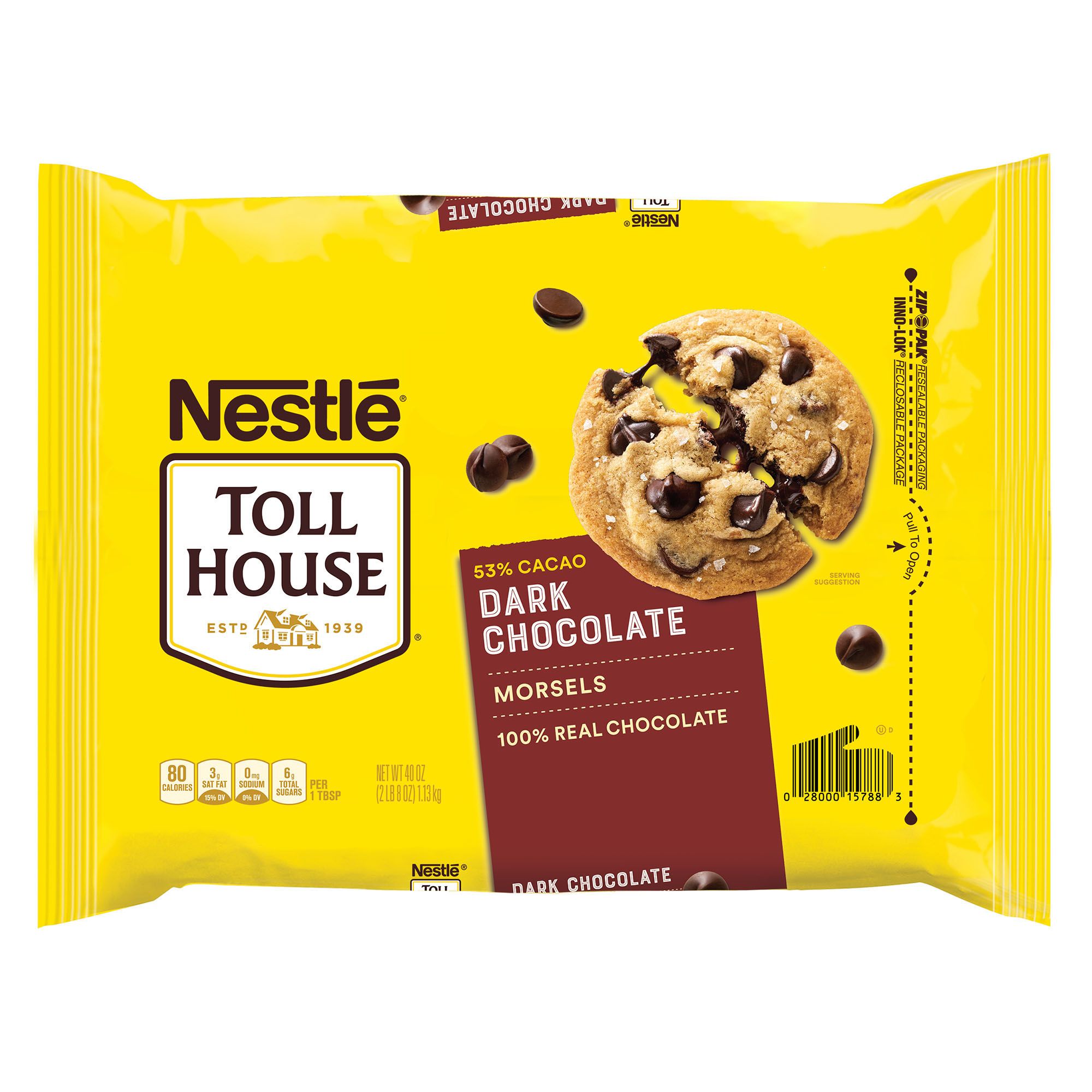 Nestle Toll House Dark Chocolate Chip Morsels, 40 oz.
