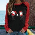 thumbnail image 2 of Fesfesfes Women's Raglan Sweatshirt Christmas Printed Long Sleeve Shirts Xmas Round Neck Casual Sweatshirt Tops On Sale, 2 of 6