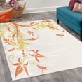 thumbnail image 2 of Dragonfly Decorative Rug, Swirled Floral Background Damask Curl Branches and Leaves Print, Quality Carpet for Bedroom Dorm and Living Room, 6 Sizes, Dark Peach, by Ambesonne, 2 of 4