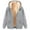 Gray, variant on Fartey Womens Winter Drawstring Hoodies Cute Print Full Zip Coat Soft Comfy Fleece Lined Warm Jacket Loose Fit Sherpa Long Sleeve Coats with Pockets