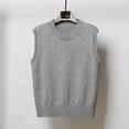 thumbnail image 2 of RMGVDSD Sweaters for Women Knit Sleeveless Sweater Vest Round Neck Solid Color Layering Tops for Autumn Casual Wear Solid Color Comfort Vests,Size L, 2 of 4