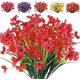thumbnail image 2 of Xiao Hua 12 ramos de flores artificiales para exteriores, anti-UV, resistentes a la decoloración, para decoración de marcos de ventanas, porches y jardines (rojo), 2 of 5