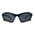 thumbnail image 2 of Trendy Iconic 90s Wrap Around Sport Plastic Sunglasses All Black, 2 of 4