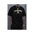 thumbnail image 1 of Men'S New Stylish and Personalized California Letter Print Casual Short-Sleeve Shirt, Perfect for a Cool, Fashionable, and Comfortable Summer., 1 of 6