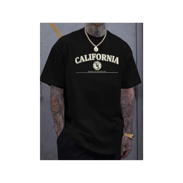 Men'S New Stylish and Personalized California Letter Print Casual Short-Sleeve Shirt, Perfect for a Cool, Fashionable, and Comfortable Summer.