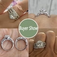 thumbnail image 3 of Wuziwen 4 Carats Wedding Sets Engagement Rings for Women Sterling Silver Cubic Zirconia Size 8, 3 of 7