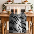thumbnail image 3 of Farm Leopard Texture Table Runner 36 Inches Long,Kitchen Dining Tablerunners Abstract Animal Skin Black Stripe Linen Table Runners Dresser Scarves for Home Dinner Wedding Holiday Party Decor, 3 of 9