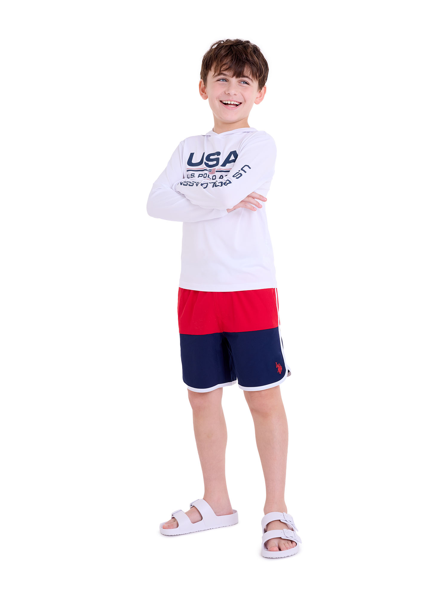 U.S. Polo Assn. Boys Colorblock Swim Short, Sizes 4-18