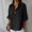 Black, variant on WRFWUL Cotton Linen Shirts for Women Buttons V Neck 3/4 Sleeve Tops Casual Boho Beach Gauze Blouses Cozy Loose Fit T-Shirts