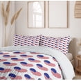 thumbnail image 6 of Ambesonne 4th of July Duvet Cover Sets, Heart Shaped Flags, 2-King, Red White and Navy Blue, 6 of 7