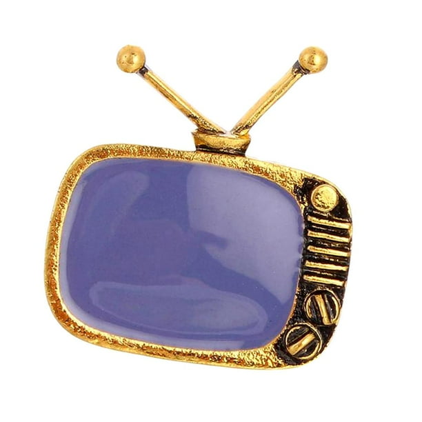 Televisión Forma Broche Hugo Accesorio Insignia De Sopa Pin Decoraciones Unisex Oro