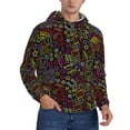 thumbnail image 2 of Pofeuu Casino Icons Print Mens Casual Hooded Collar Drawstring Hoodies Pullover Sweatshirts Casual Long Sleeve Shirts-X-Large, 2 of 7
