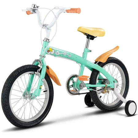 Goplus 16'' Kids Bicycle Bike Outdoor Sports With Training Wheels Bell Boys Girls Green