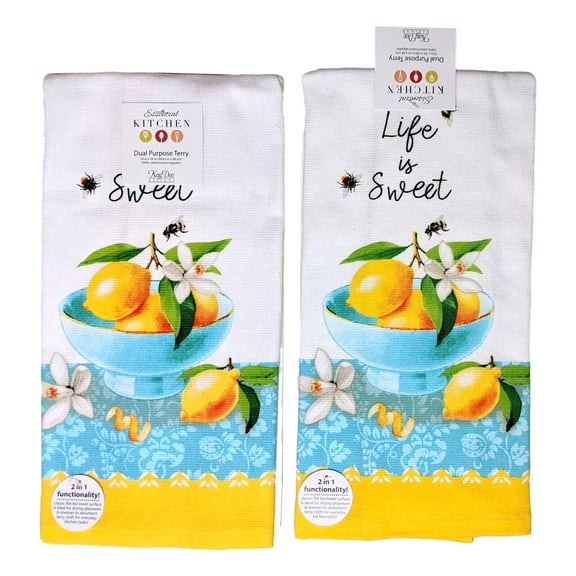 Kay Dee Designs Zesty Lemons Terry Kitchen Towels, 2 Count