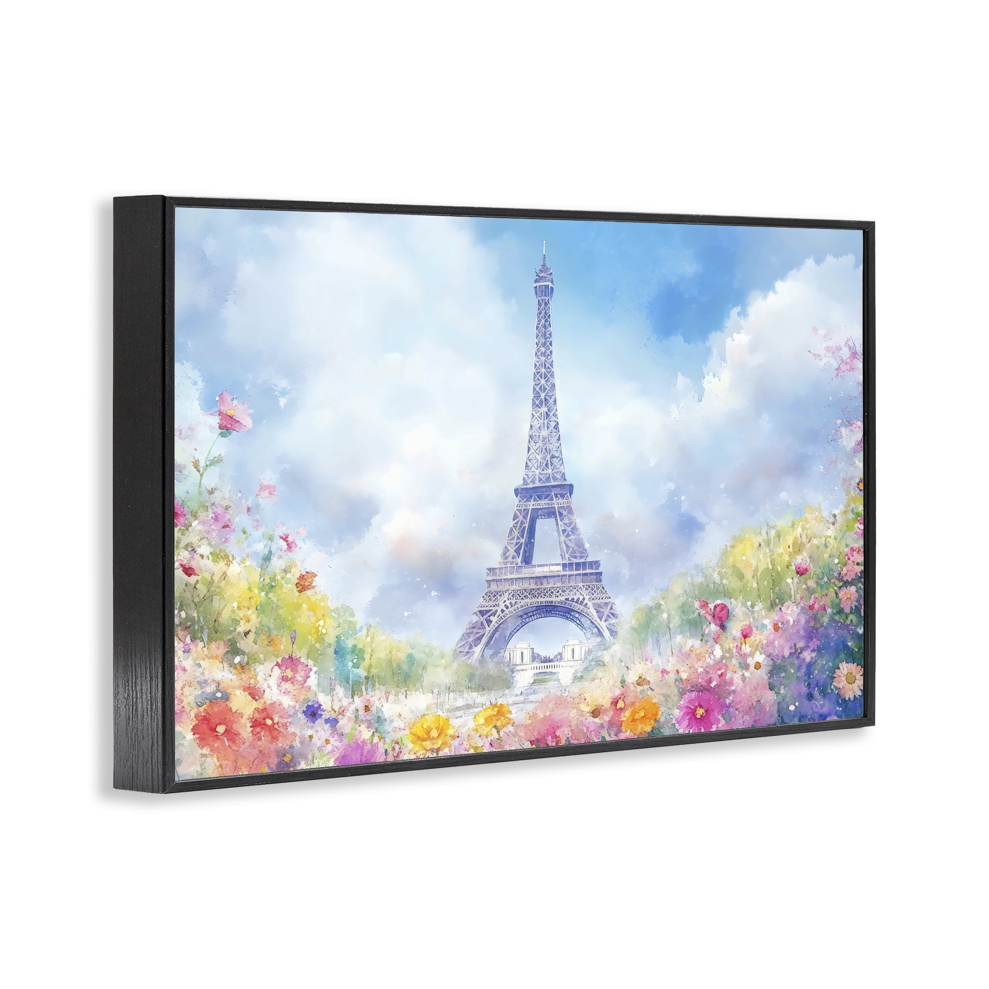 Stupell Industries Rainbow Spring at Eiffel Tower Black Framed Giclee Art, design by Creative Studio