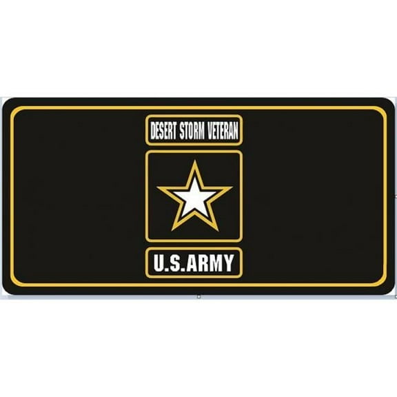 U.S. Army Desert Storm Veteran Black Photo License Plate