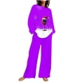 thumbnail image 2 of Sevevn Lounge Sets for Women Women's Casual Christmas Printed Long Sleeved Round Neck Top With Pants Set Great Gifts for Less, 2 of 4