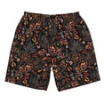 thumbnail image 3 of Uemuo Floral Pattern Men's Swim Trunks Hawaiian Beach Bathing Suit Swimsuits Beach Quick-Dry Shorts with Pockets-Small, 3 of 9