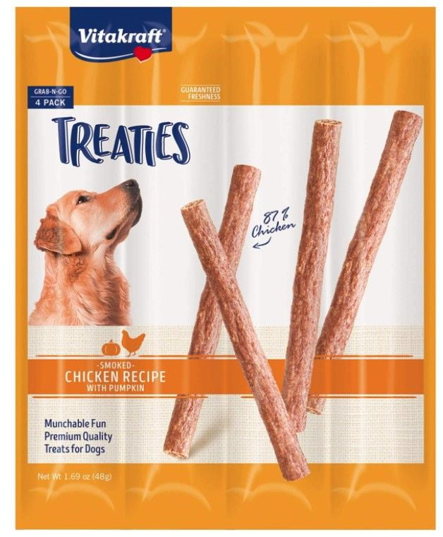 Vitakraft VitaKraft Treaties Smoked Chicken with Pumpkin GrabnGo Dog Treats 4 count