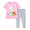 WMHLGST26A177, variant on HILEELANG 2–7T Toddler/Little Girls Happy Easter Bunny Outfit, Pink 100% Cotton Top & Mint Polka Dot Leggings Set, Size 4T