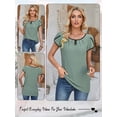 thumbnail image 7 of Hibeli Women Round Neck Petal Short Sleeve Solid Color Top, 7 of 7