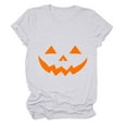thumbnail image 4 of larppty Spooky Cute Halloween Shirt: Women's Ghost Pumpkin Graphic Fall Fashion T-Shirt (White, XL), 4 of 5