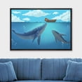 thumbnail image 2 of wall26 Framed Canvas Print Wall Art Trout Fish on Granite Background Marine Life Animals Digital Art Realism Nautical Scenic Colorful Ultra for Living Room, Bedroom, Office - 16"x24" Black, 2 of 5