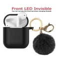 thumbnail image 4 of For Airpods Silicone Case fur Ball for Airpods 2nd, Tekcoo Protective Portable Silicone Cover Skin for Airpods 2 [Front LED Visible] Accessories w/ Golden Keychain - Coal Black, 4 of 7