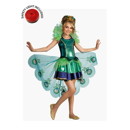 Peacock Costume Kit With Safety Light - Kids L