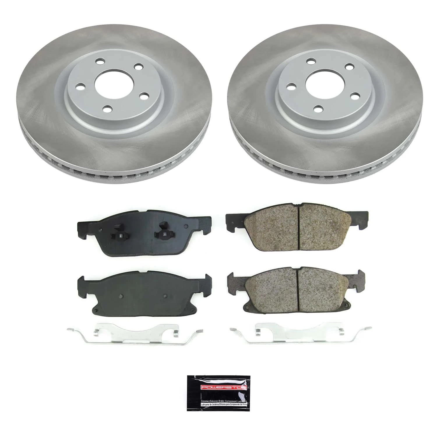 PowerStop Front Semi-Coated Rotor and Low-Dust Ceramic Brake Pad Kit SC8961
