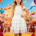thumbnail image 2 of ZHOUCHANKIDS Tween Girls Elegant Dresses Kids Summer Ruffle Sleeve Dress White 2-3 Years, 2 of 8