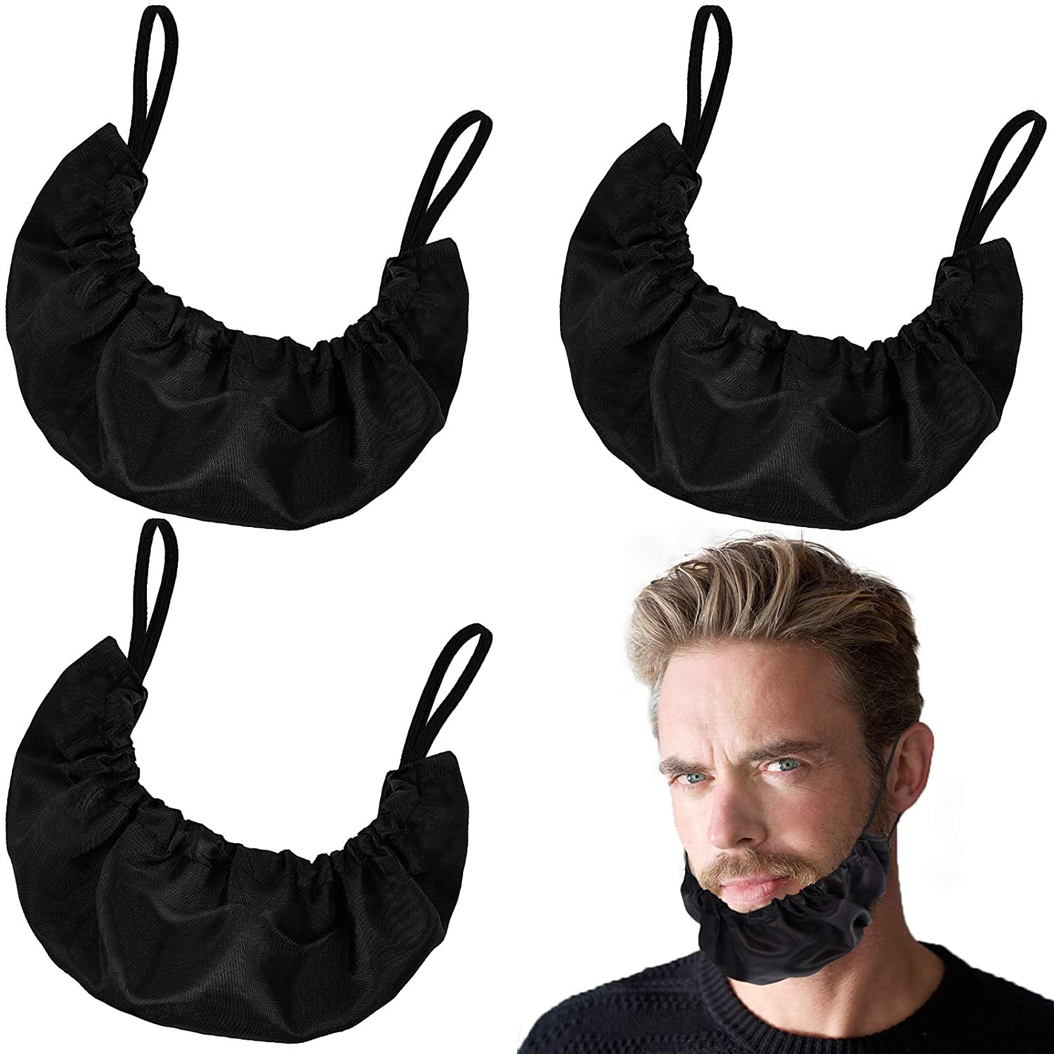 Dengjunhu 3 Pieces Beard Bandana Beard Covers Adjustable Facial Hair