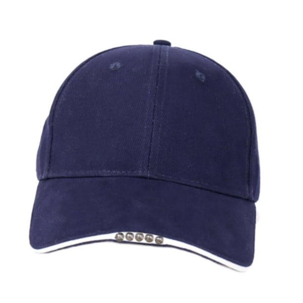 Gorra de béisbol con luz ajustable, gorra de pesca portátil para hombres y papás. Azul