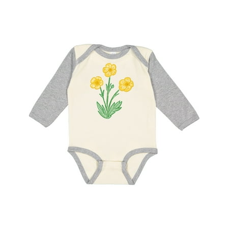 

Inktastic Yellow Buttercup Flowers Gift Baby Boy or Baby Girl Long Sleeve Bodysuit