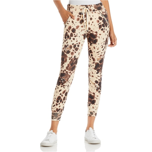 n:philanthropy Pantalones de chándal informales con manchas de gravedad para mujer, marrón, mediano