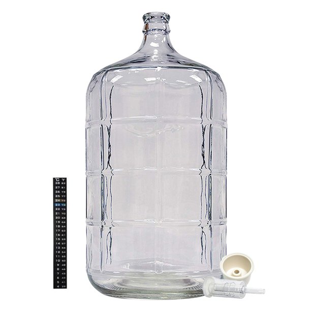 Home Brew Ohio 6 Gallon Glass Carboy with Drilled Bung, ThreePiece