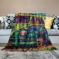 thumbnail image 2 of Hippie Bus Printed Blanket, Rainbow Hippie Boho Throw Blankets, Vintage Mandala Lightweight, Warm, Cozy, Soft, Fluffy, Reversible, Luxury TV Blanket, 2 of 6