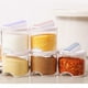 thumbnail image 4 of Inteprter Tarro de plástico apilable para especias, 5 uds., transparente, de doble cubierta, para almacenamiento de alimentos, cocina, caja de Cocina y Comedor, 4 of 6