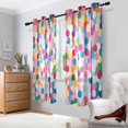 thumbnail image 2 of Yayeee Window Curtains Light Filtering 63"x52" Grommet Panel Pair Home Living Room Decor, Light Colorful Circles, 2 of 7